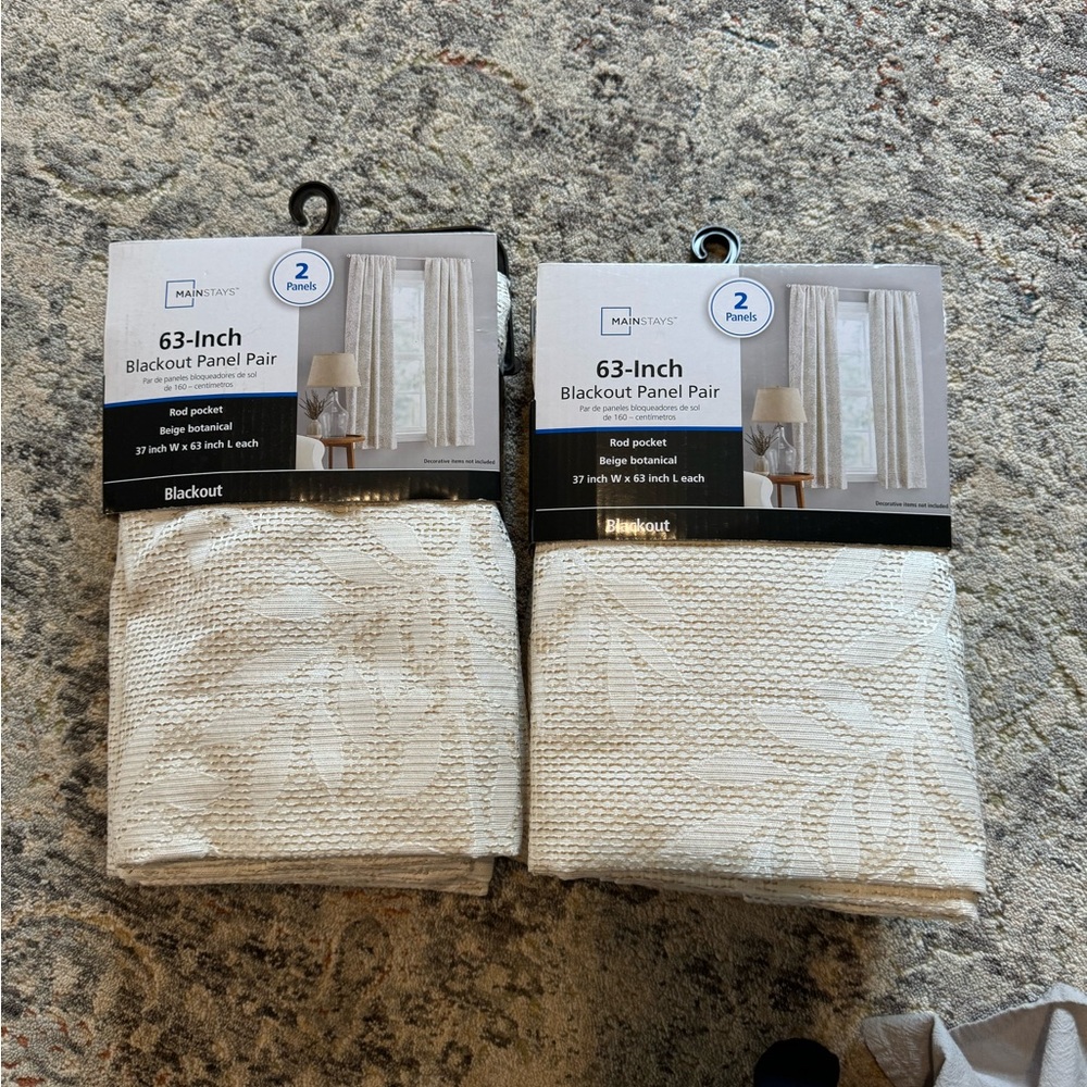 Mainstays 63 inch blackout curtains ivory